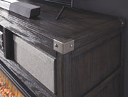 Todoe - Gray - 2 Pc. - 65" TV Stand with Wide Fireplace Insert - JaxCo Furniture