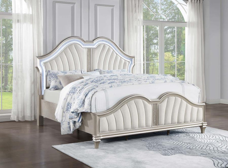 Evangeline - Wood LED Panel Bed - JaxCo Furniture