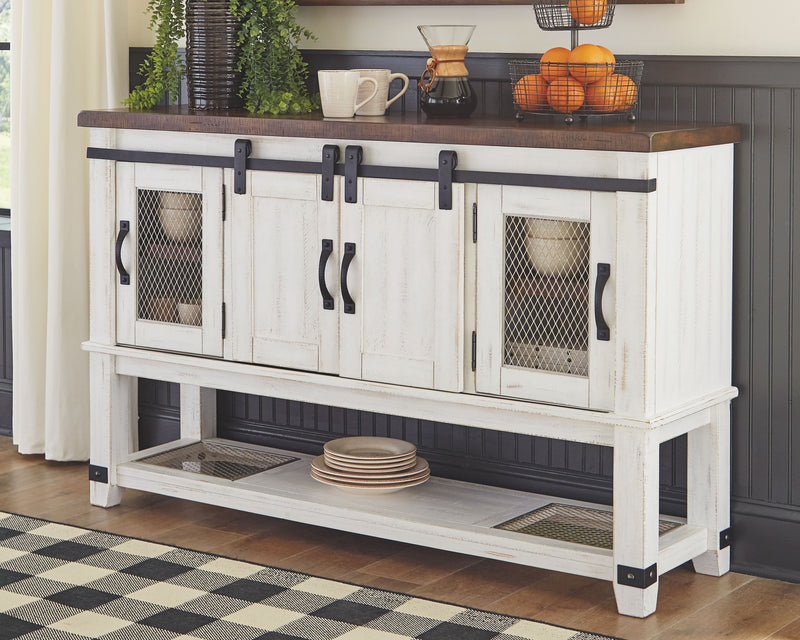 Valebeck - White / Brown - Dining Room Server - JaxCo Furniture