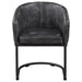 Banner - Leatherette Upholstered Dining Arm Chair - Anthracite - JaxCo Furniture