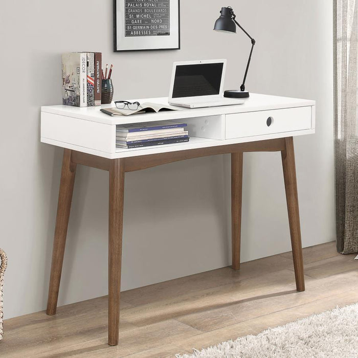 Bradenton - 1-Drawer Wood Writing Desk - White - JaxCo Furniture