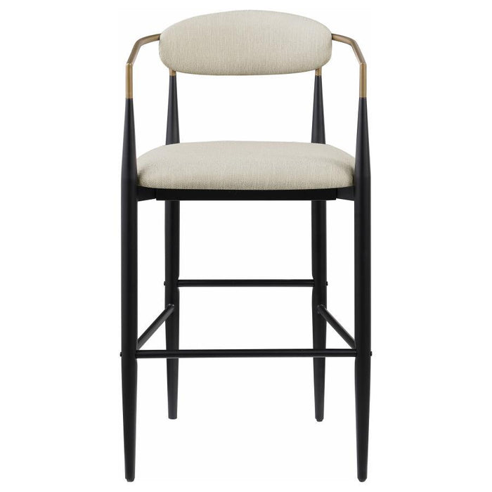 Tina - Metal Pub Height Bar Stool With Upholstered Back And Seat (Set of 2) - JaxCo Furniture