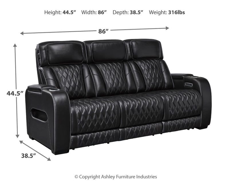 Boyington - Power Reclining Sofa With Adj Headrest - JaxCo Furniture