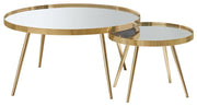 Kaelyn - 2 Piece Round Mirror Top Nesting Coffee Table - JaxCo Furniture