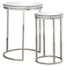 Addison - 2-Piece Round Mirror Top Nesting Tables - Silver - JaxCo Furniture