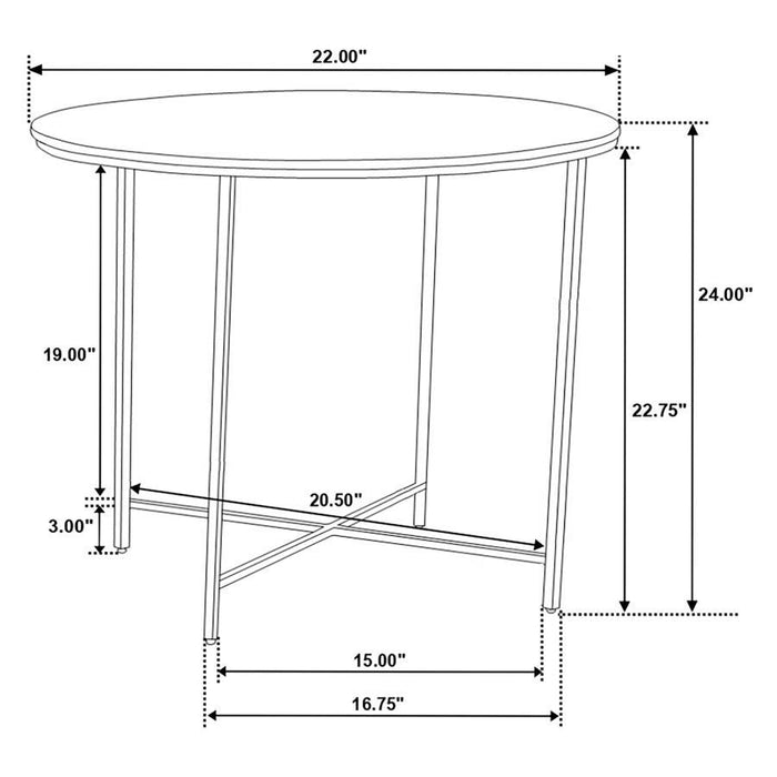 Ellison - Round Marble Top Side End Table - White And Gold - JaxCo Furniture