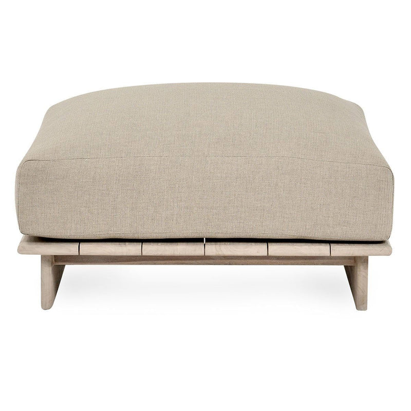 Livia - Teak Outdoor Ottoman - Taupe - JaxCo Furniture