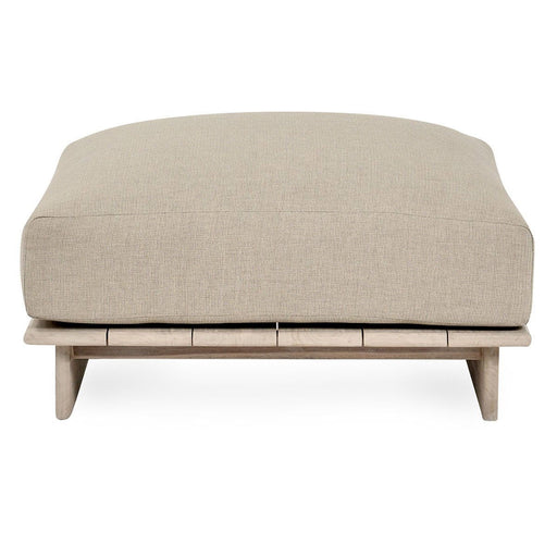 Livia - Teak Outdoor Ottoman - Taupe - JaxCo Furniture