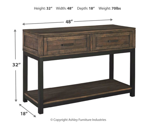 Johurst - Grayish Brown - Sofa Table - JaxCo Furniture
