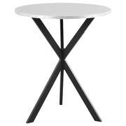 Kenzo - Round Galvanized Steel Bistro Bar Table - Silver - JaxCo Furniture