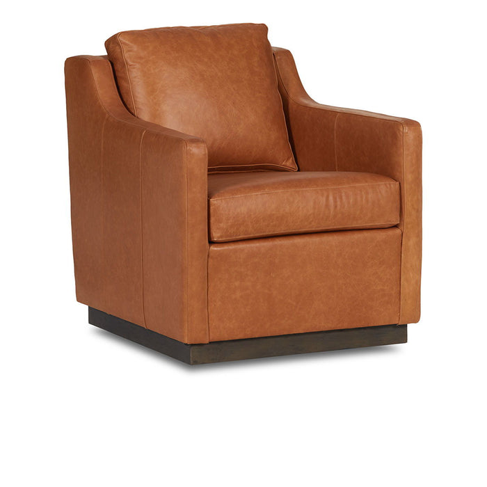 Classic Custom - Amador Swivel Leather Accent Chair - Coin - JaxCo Furniture