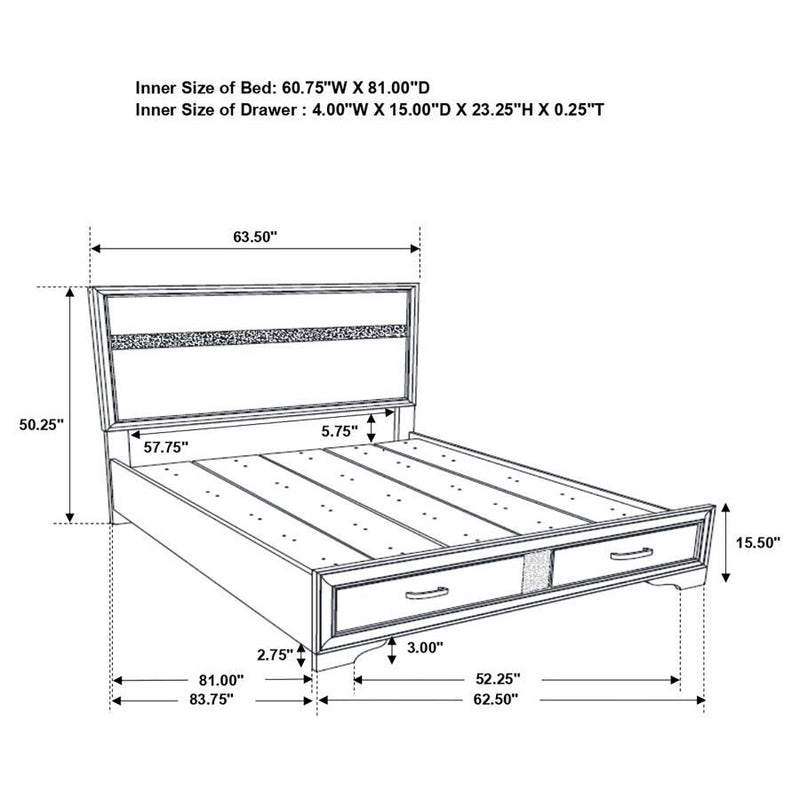 Miranda - Storage Wood Panel Bed - JaxCo Furniture