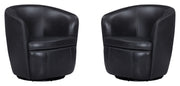 Barolo - 100% Italian Leather Swivel Club Chair (Set of 2) - JaxCo Furniture