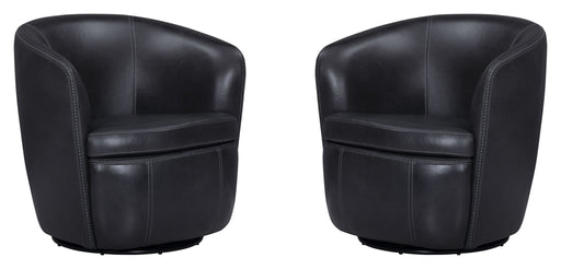 Barolo - 100% Italian Leather Swivel Club Chair (Set of 2) - JaxCo Furniture