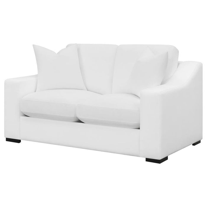 Ashlyn - Upholstered Sloped Arm Loveseat - White - JaxCo Furniture