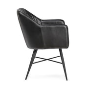 Leon - Leather Dining Chair - Jet Black - JaxCo Furniture
