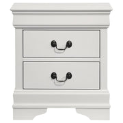 Louis Philippe - 2-Drawer Nightstand Bedside Table - White - JaxCo Furniture