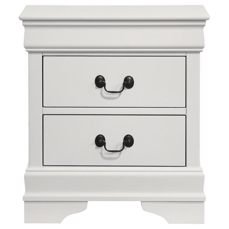 Louis Philippe - 2-Drawer Nightstand Bedside Table - White - JaxCo Furniture