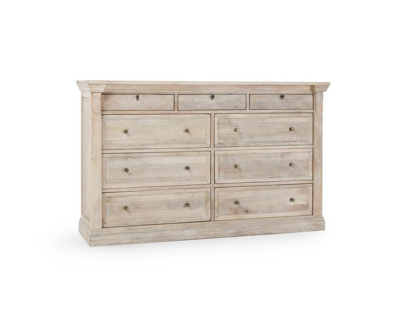 Adelaide - 9 Drawer Dresser - Natural White - JaxCo Furniture