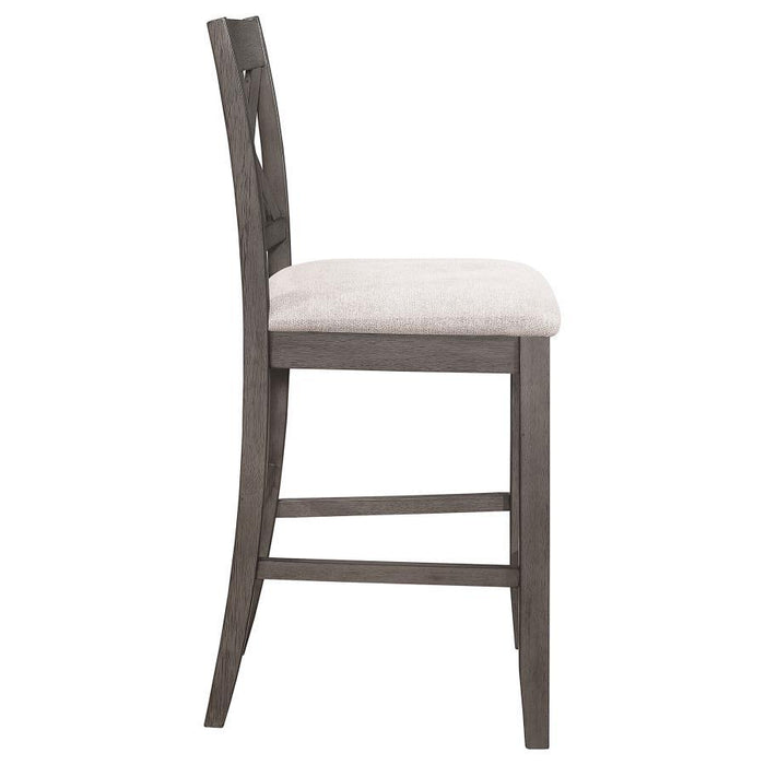 Athens - Wood Counter Chair With Cushion (Set of 2) - Barn Gray - JaxCo Furniture