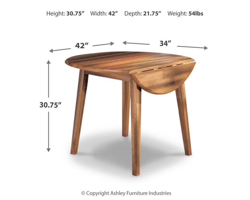 Berringer - Rustic Brown - Round Drm Drop Leaf Table - JaxCo Furniture