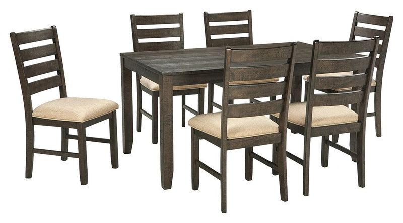 Rokane - Brown - Dining Room Table Set (Set of 7) - JaxCo Furniture