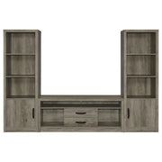 Burke - 3 Piece TV Entertainment Center - Gray Driftwood - JaxCo Furniture