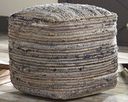 Absalom - Denim - Pouf - JaxCo Furniture