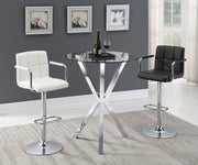 Denali - Round Glass Top Bistro Bar Table - Chrome - JaxCo Furniture