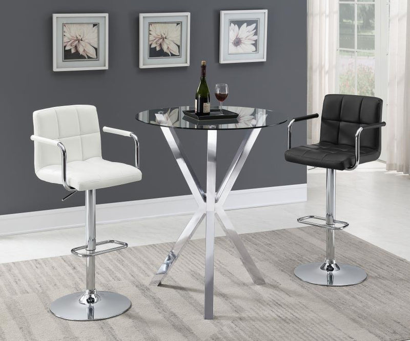 Denali - Round Glass Top Bistro Bar Table - Chrome - JaxCo Furniture
