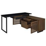 Maddox - L-Shape Office Computer Desk - Black - JaxCo Furniture