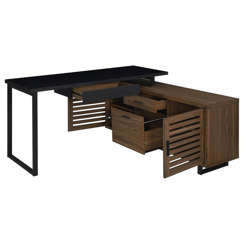 Maddox - L-Shape Office Computer Desk - Black - JaxCo Furniture