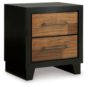 Kraeburn - Brown / Black - Two Drawer Night Stand - JaxCo Furniture
