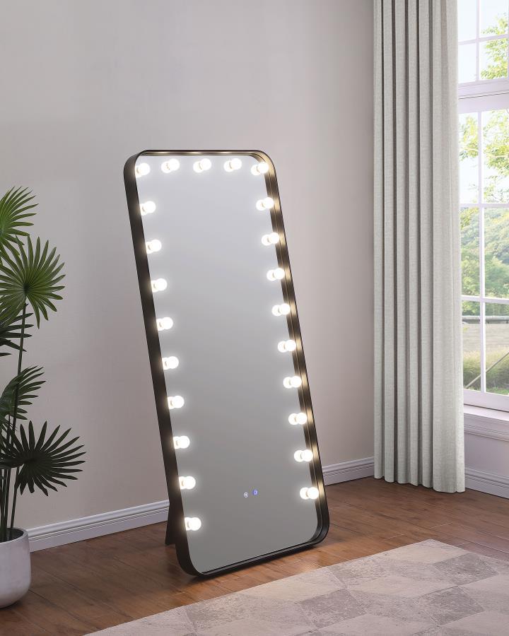 Canton - LED Standing Mirror With Speakers - Black - JaxCo Furniture