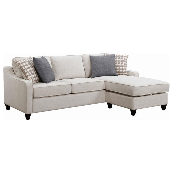 Mcloughlin - Upholstered Sloped Arm Sectional Sofa - Platinum - JaxCo Furniture