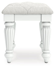 Kozlani - Vanity Upholstered Stool - White - JaxCo Furniture