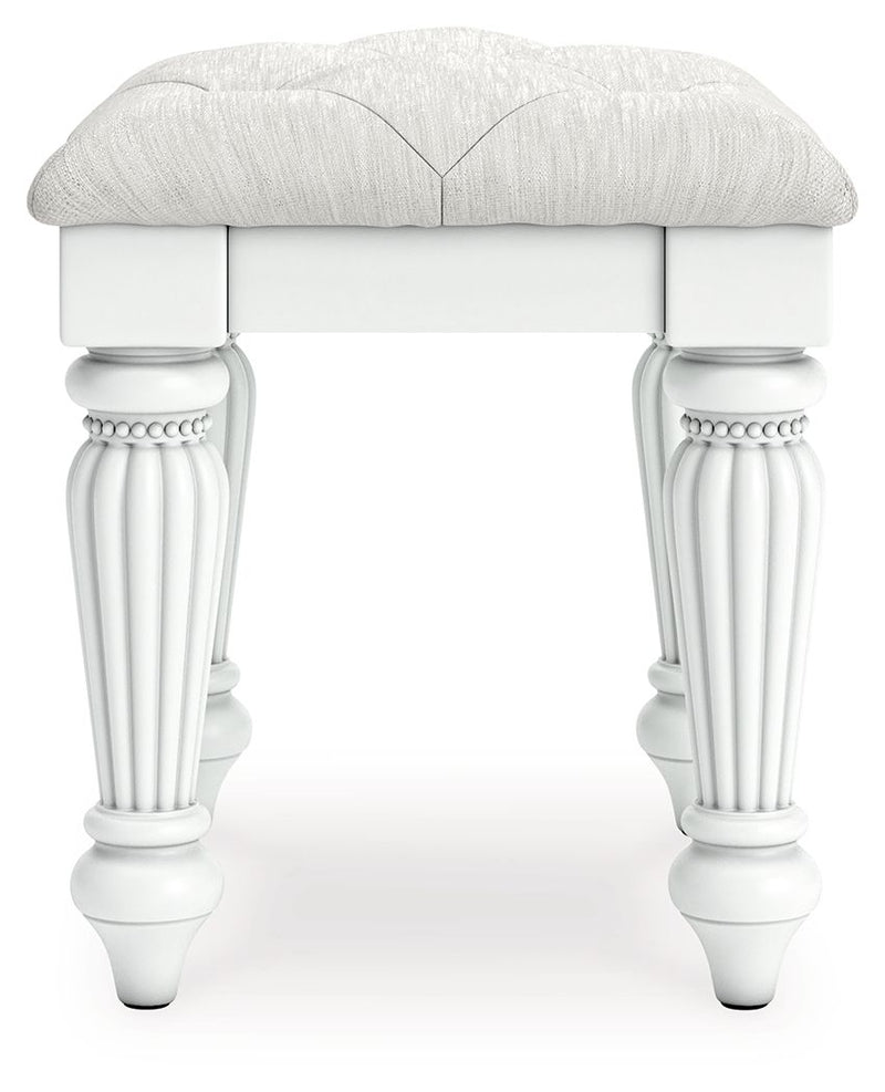 Kozlani - Vanity Upholstered Stool - White - JaxCo Furniture