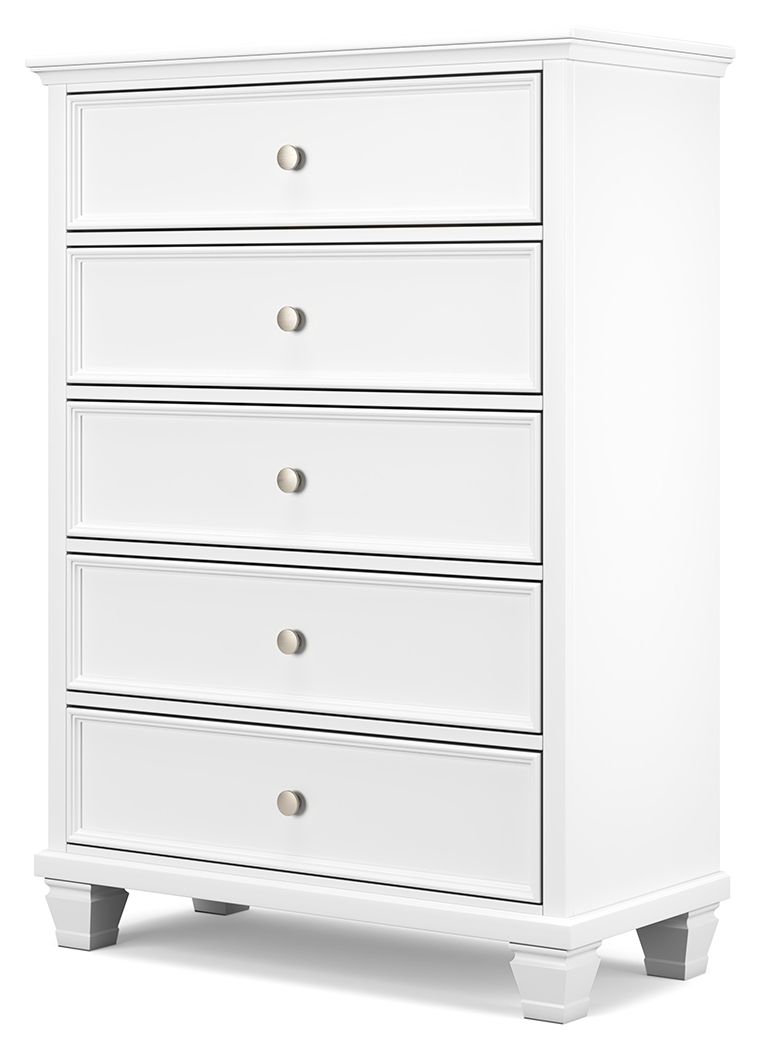 Fortman - White - Five Drawer Chest - JaxCo Furniture