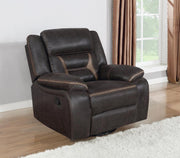 Greer - Upholstered Swivel Glider Recliner Chair - JaxCo Furniture
