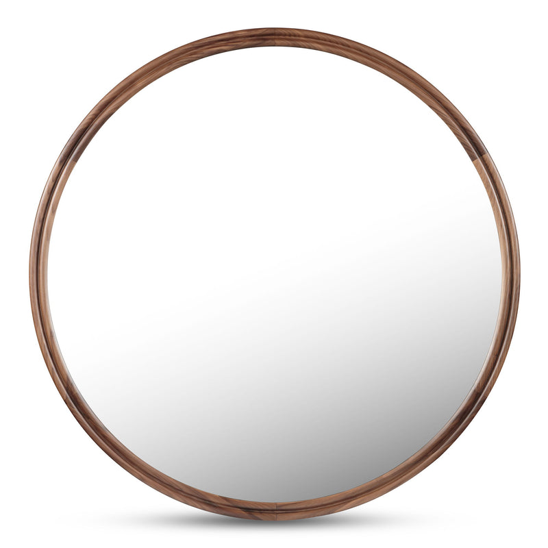 Alcott - Accent Round Mirror Small - Dark Brown - JaxCo Furniture