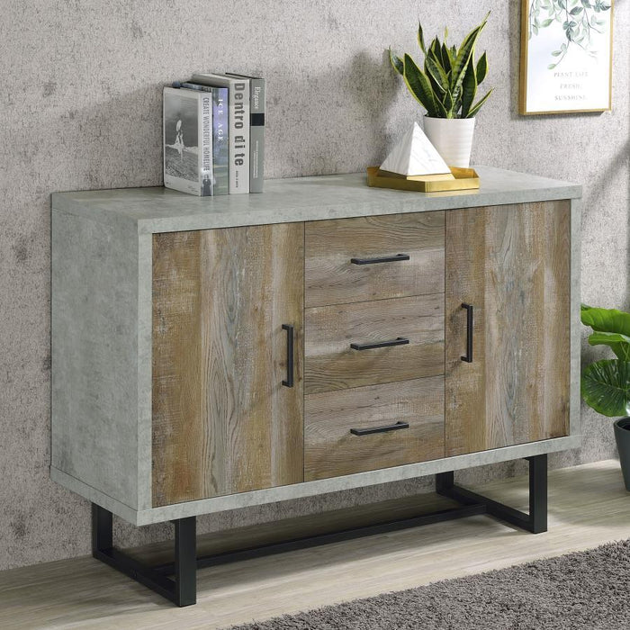 Abelardo - 3-Drawer Engineered Wood Cabinet - Weathered Oak - JaxCo Furniture