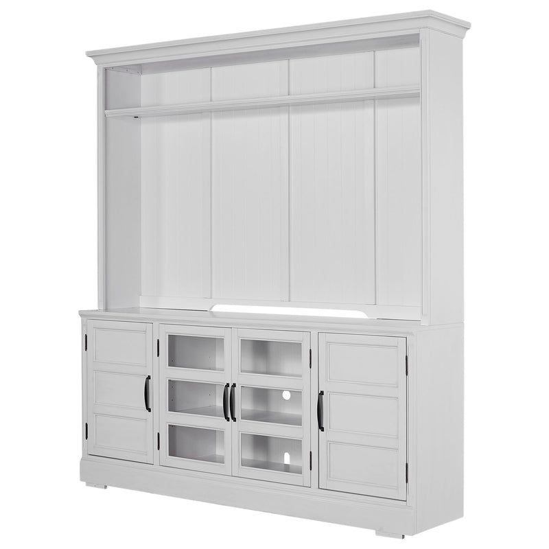 Shoreham - 76" TV Console With Hutch - Effortless White - JaxCo Furniture