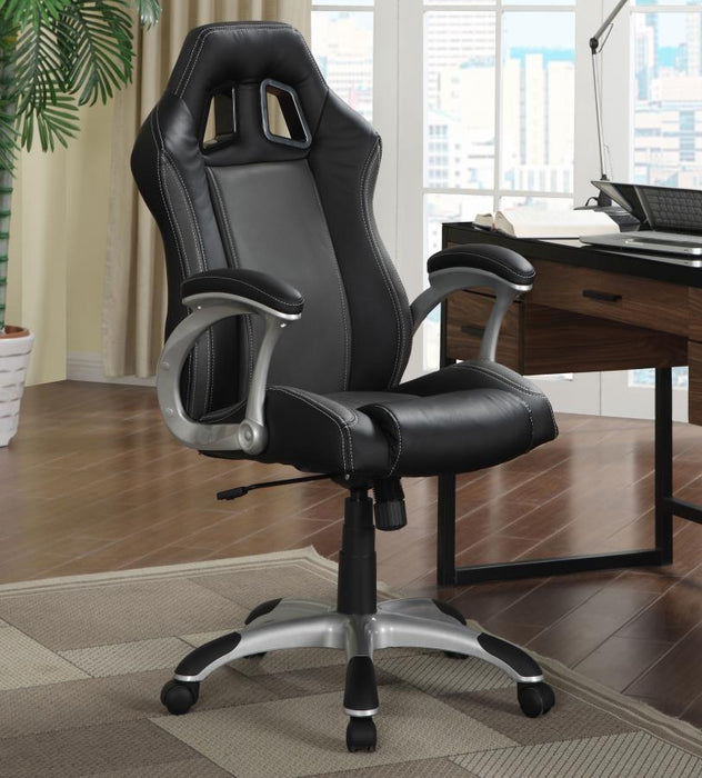 Roger - Upholstered Adjustable Home Office Desk Chair - Black - JaxCo Furniture