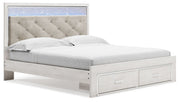 Altyra - White - King Upholstered Storage Bed - JaxCo Furniture