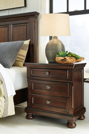 Porter - Dark Brown - Two Drawer Night Stand - JaxCo Furniture