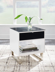 Gardoni - White / Black - Rectangular End Table - JaxCo Furniture