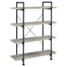 Delray - 4-Shelf Bookshelf - Gray Driftwood And Black - JaxCo Furniture