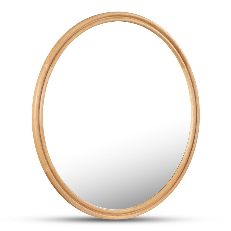 Alcott - Round Accent Mirror Large - Light Brown - JaxCo Furniture