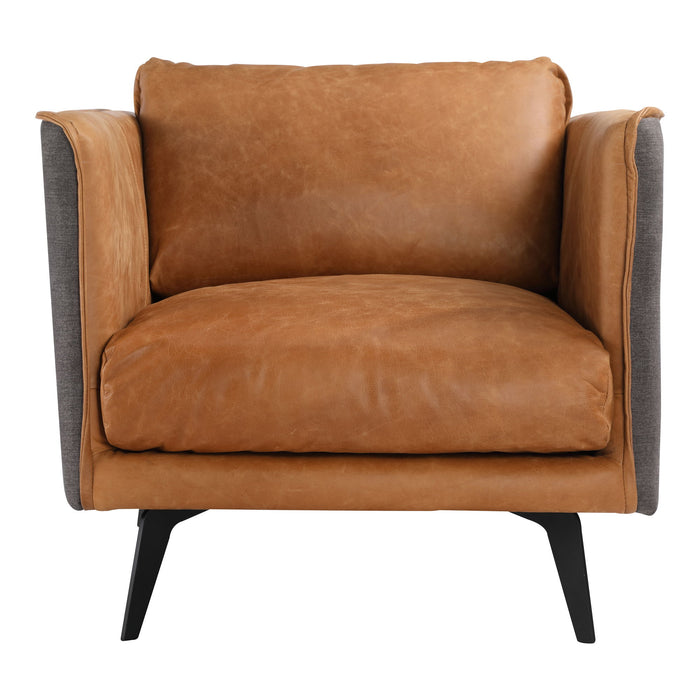 Messina - Leather Arm Chair - Cognac - JaxCo Furniture