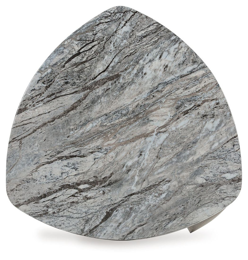 Surmour - Gray / Brown - Triangle End Table - JaxCo Furniture